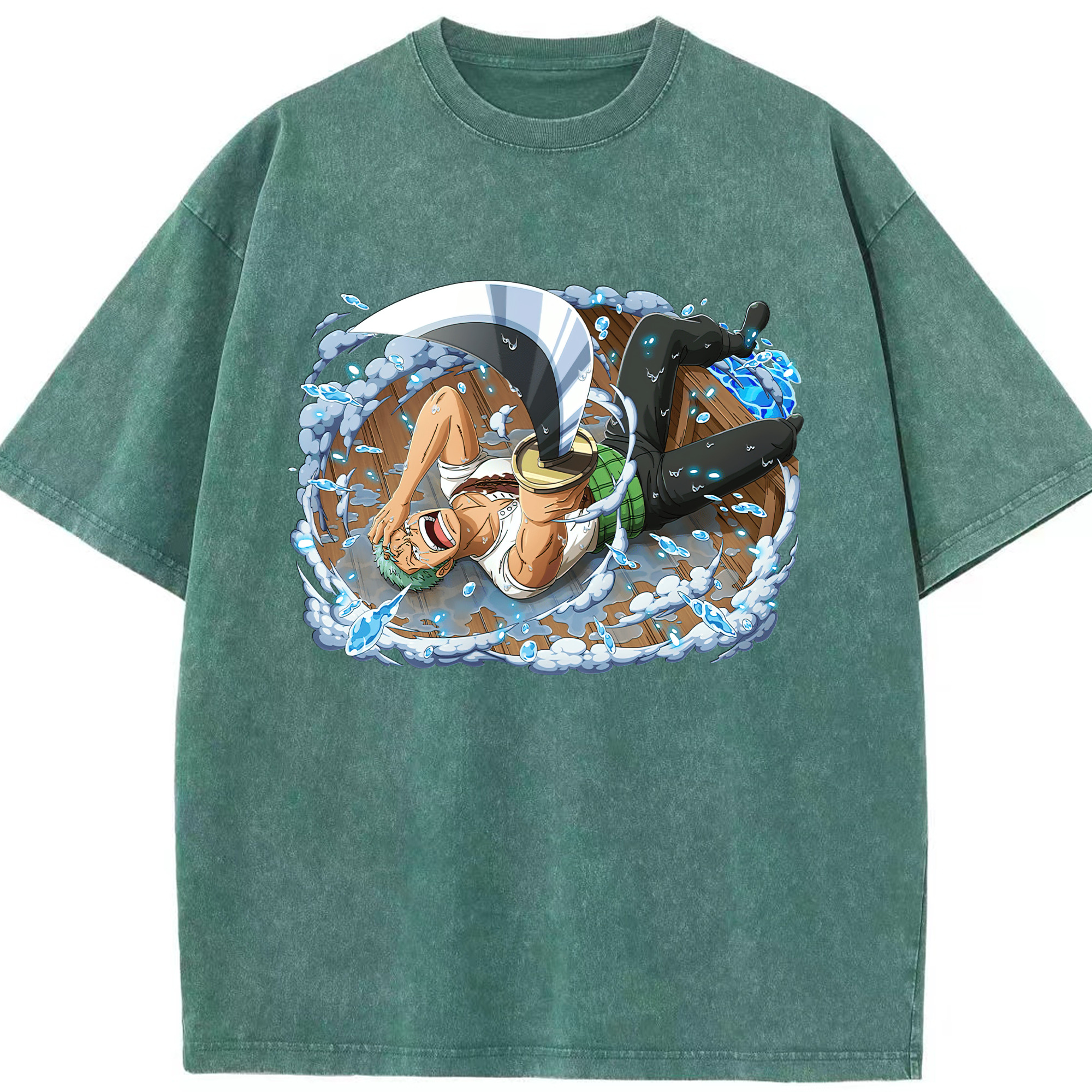 ワンピース ロロノア・ゾロ ONE PIECE Roronoa Zoro 綿100% ヴィンテージ風 半袖Tシャツ（フロントプリント）